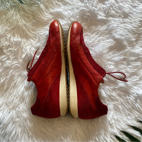 Paul Green Red Leather & Suede Elvis Sneakers | Size 6 - Picture 6 of 13